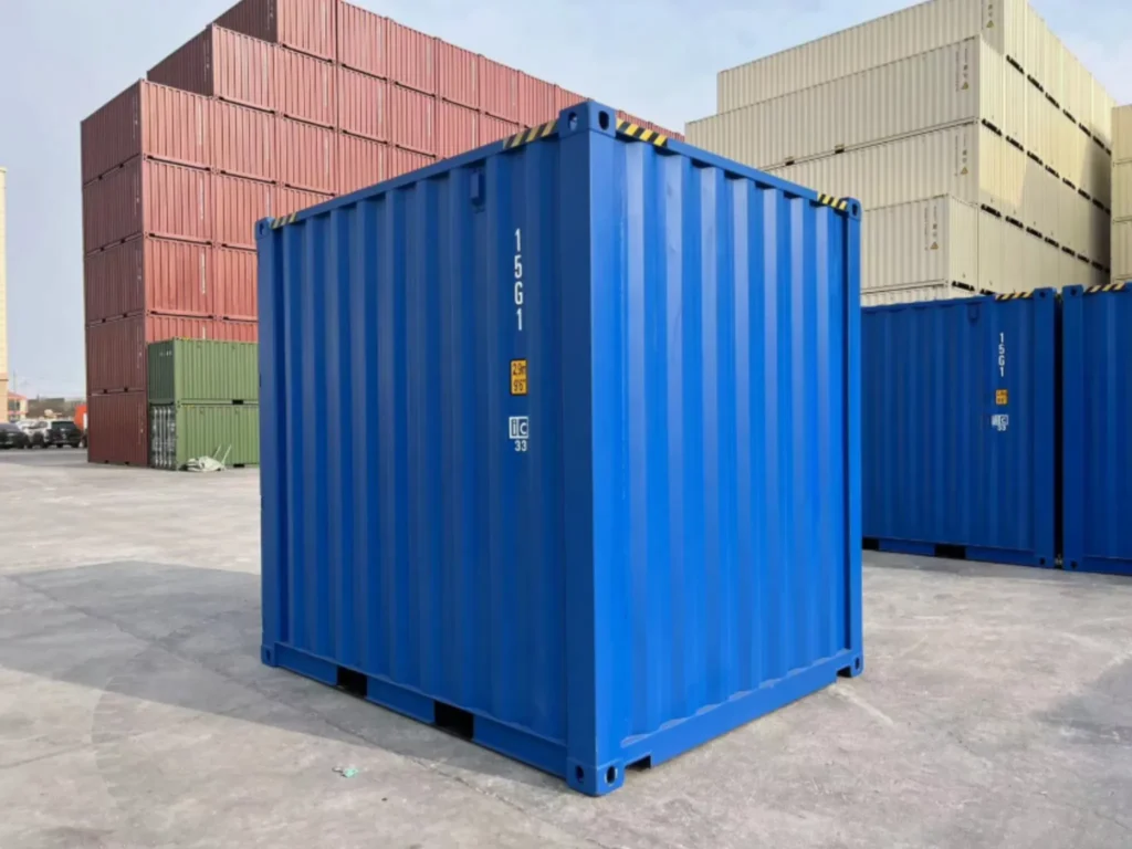 10ft new one trip high cube shipping container in blue — wind and watertight steel storage unit, ideal for secure storage or conversions, available UK-wide.
