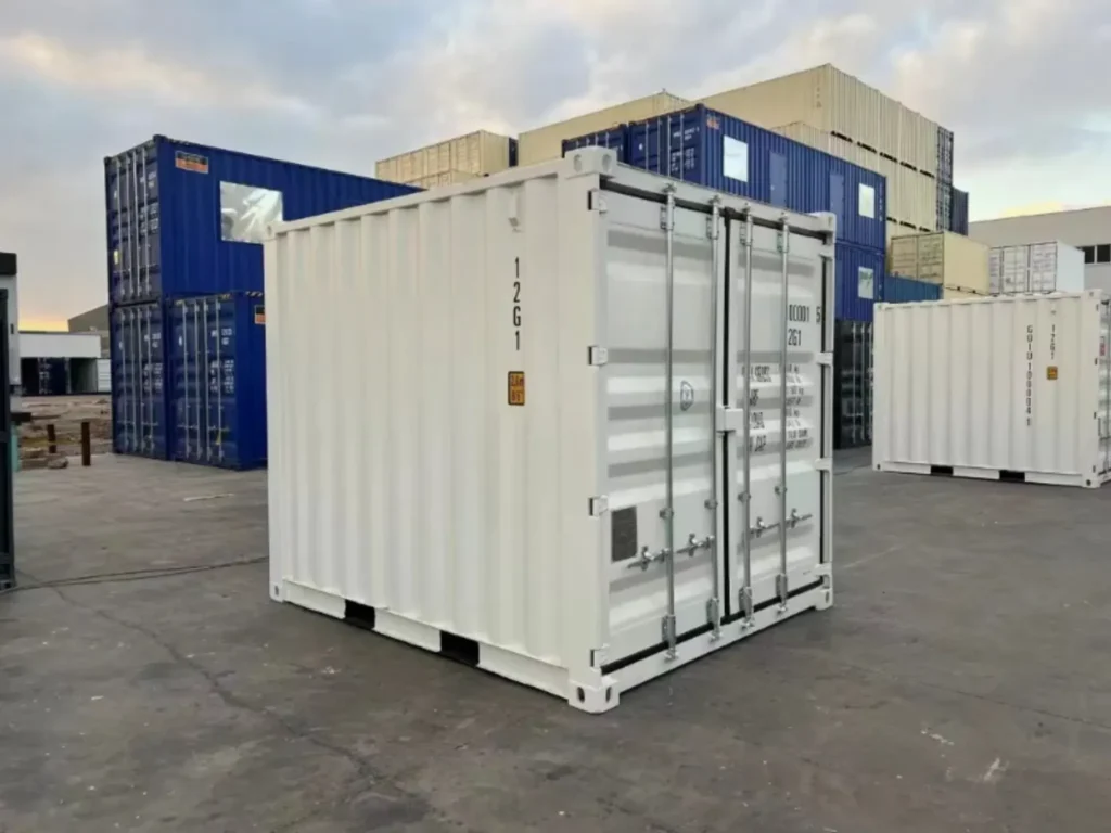 10ft new one trip storage container in white — secure steel unit, ideal for hire, resale or long-term storage, with fast UK delivery.