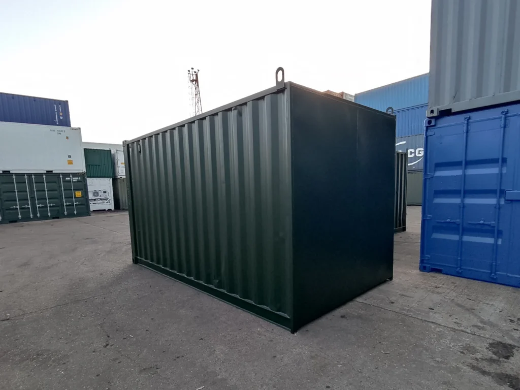 15ft cut down shipping container with flat panel rear view