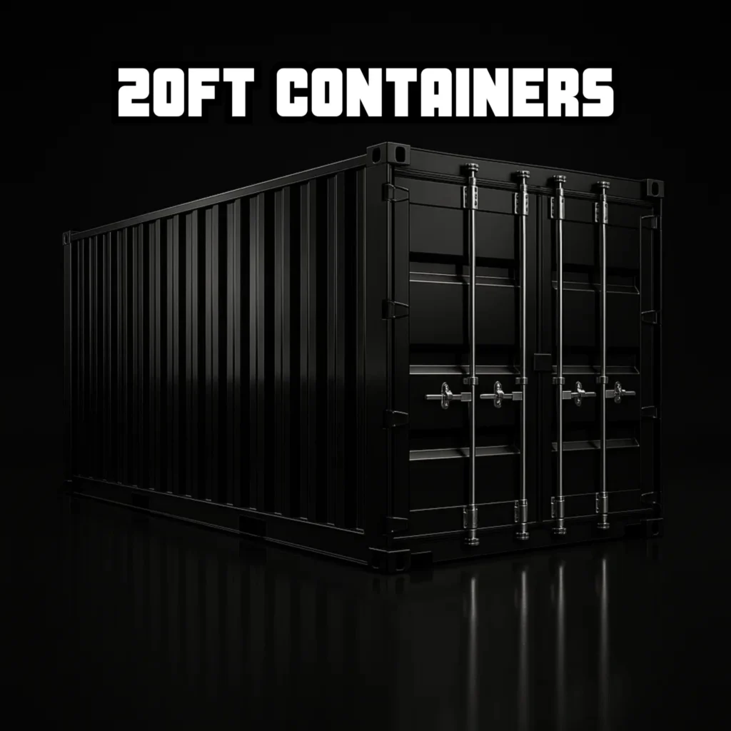 20ft shipping container front and side view for secure storage