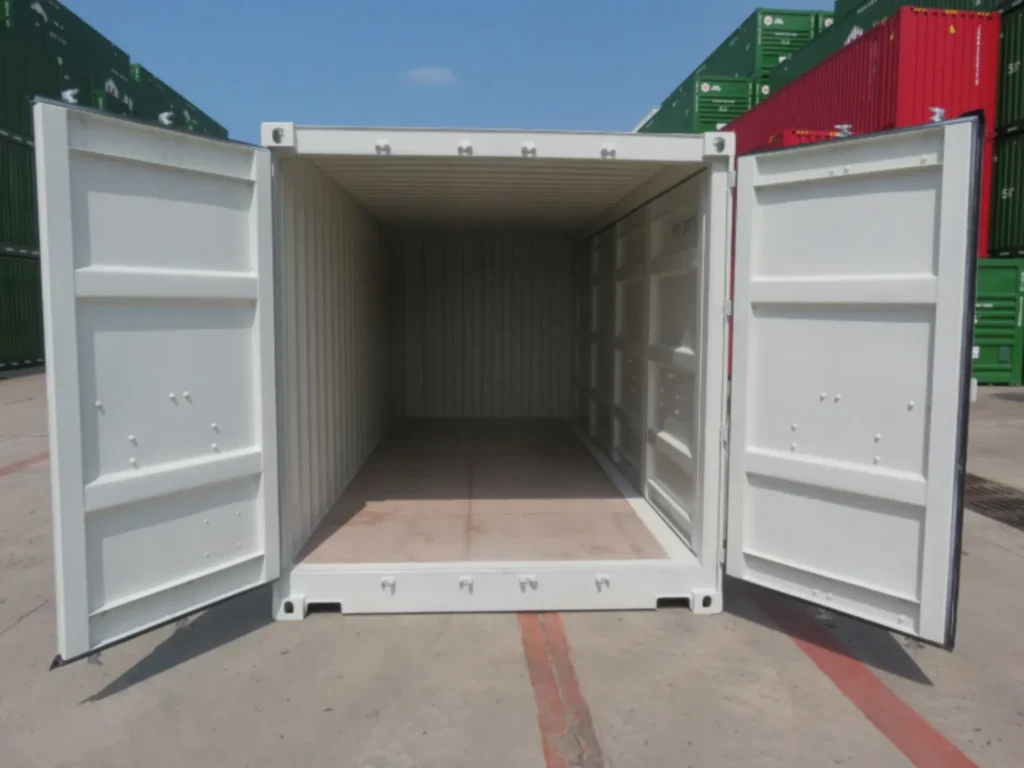 20ft side opening shipping container with both side doors open