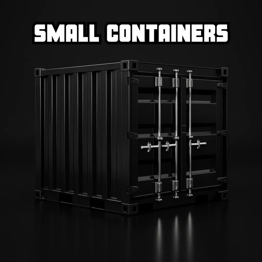 Small shipping container UK – compact steel storage unit for secure site use.