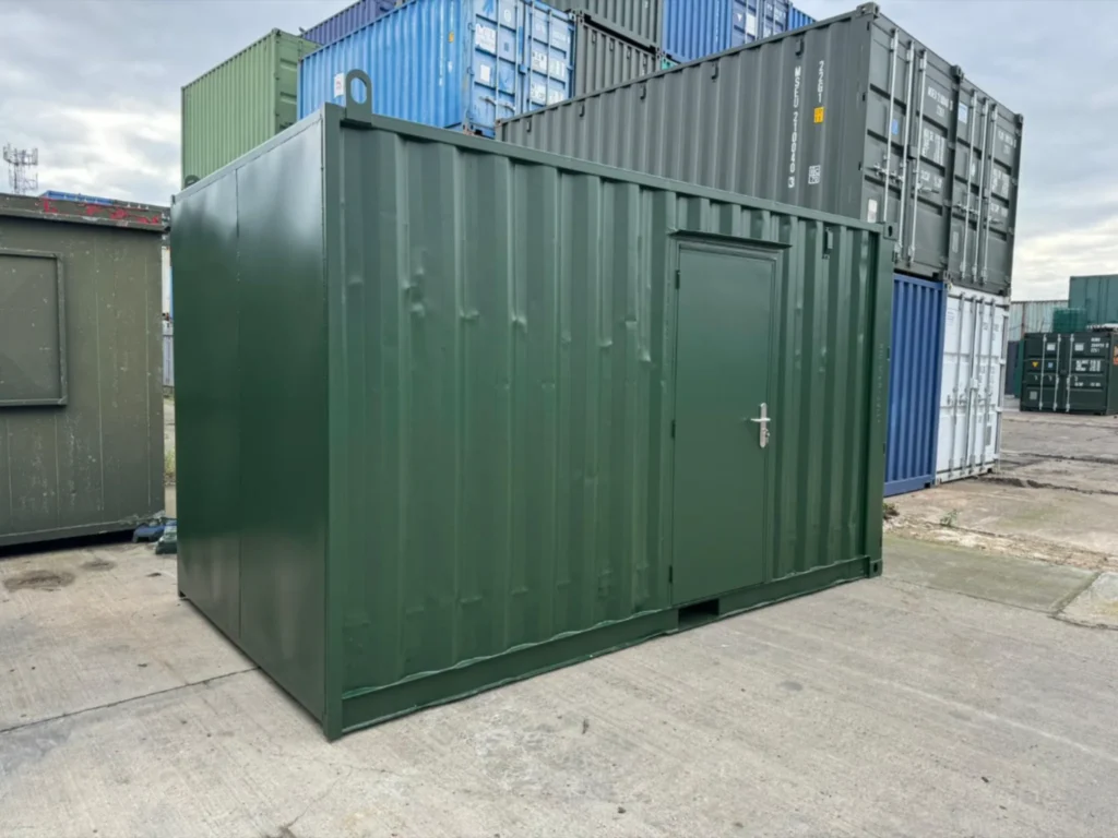 15ft custom cut down shipping container with personnel door fitted