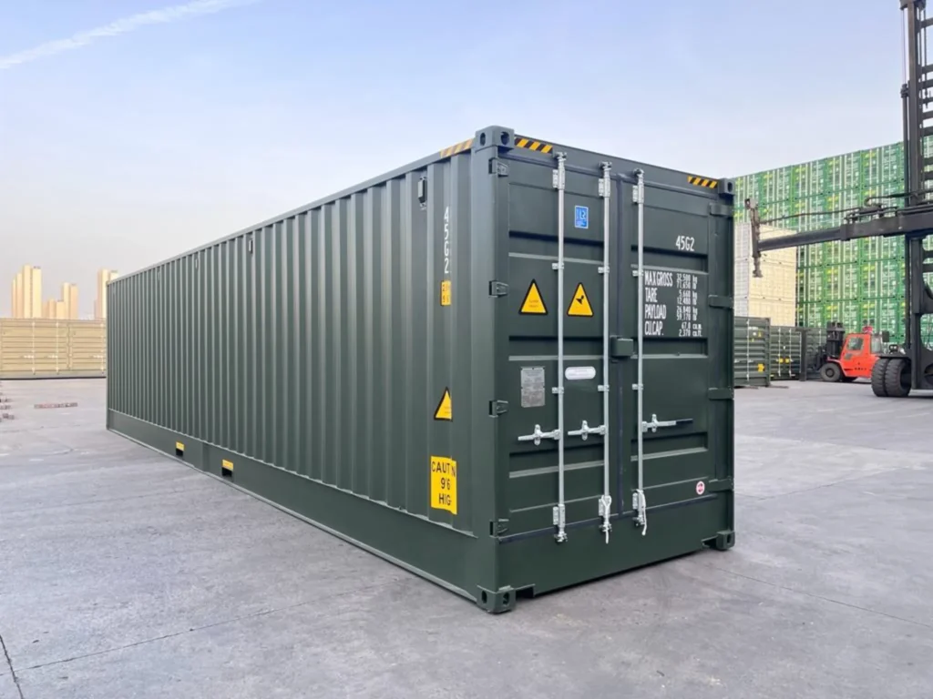 40ft new one trip high cube side opening shipping container with full side access doors, wind and watertight steel unit