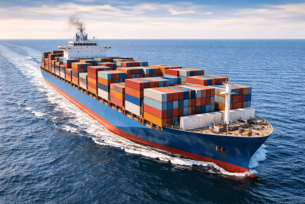 shipment of shipping containers in an array or conditions and colours.