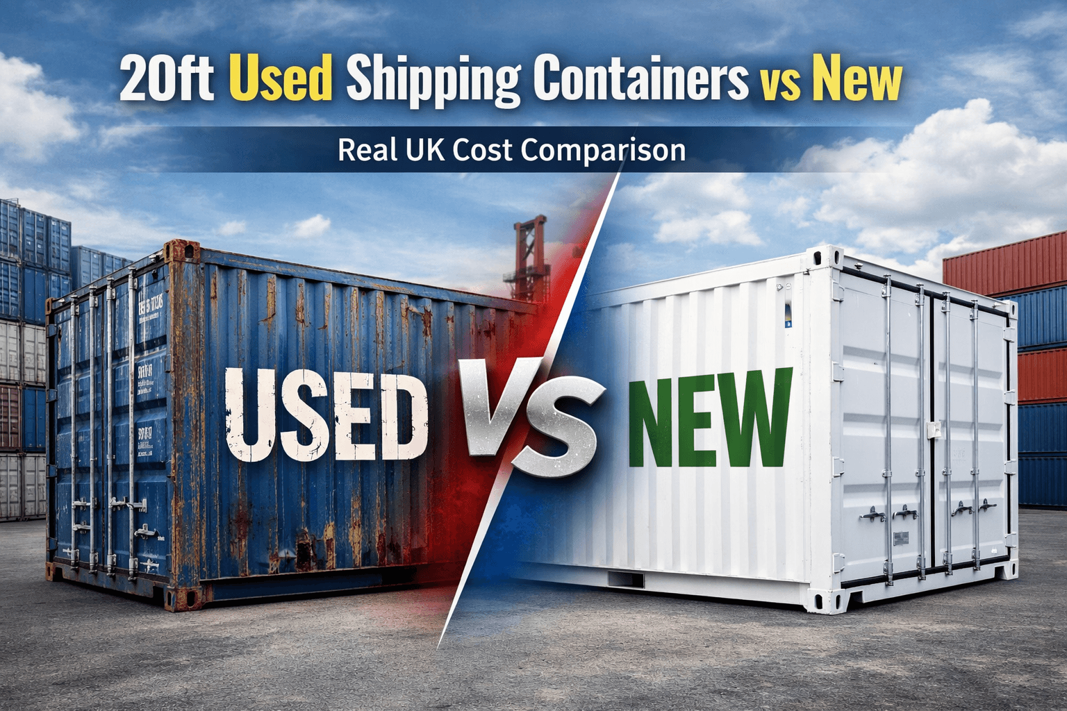20ft used shipping containers vs new: real UK cost comparison