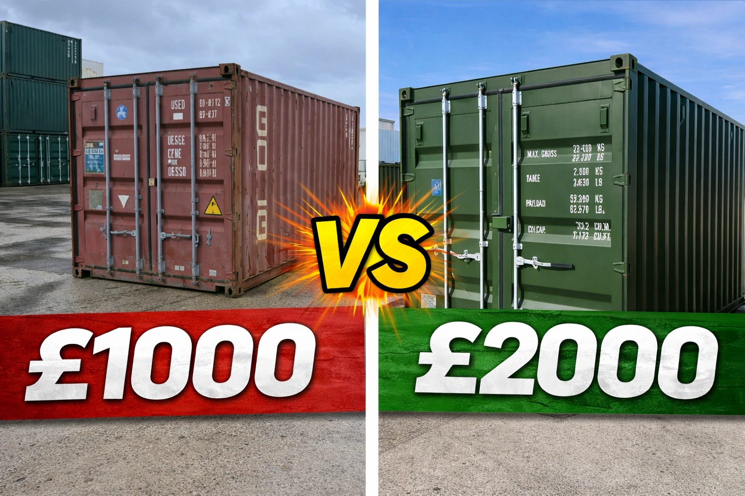 £1000 Container Vs £2000 Container
