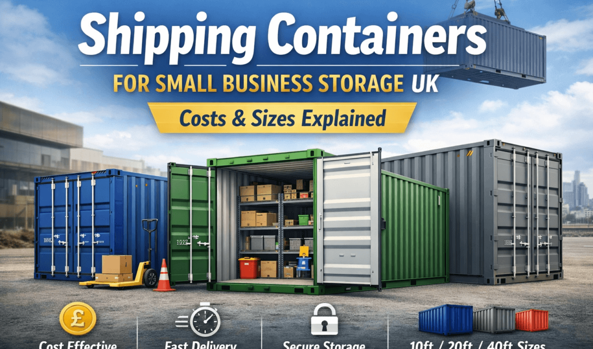 Shipping Containers for Small Business Storage UK (Costs & Sizes)