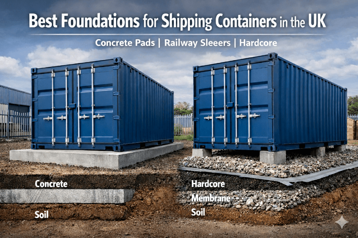 Best Foundations for Shipping Containers in the UK
