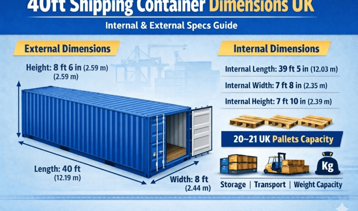 40ft Shipping Container Dimensions UK (Internal & External Specs Guide)