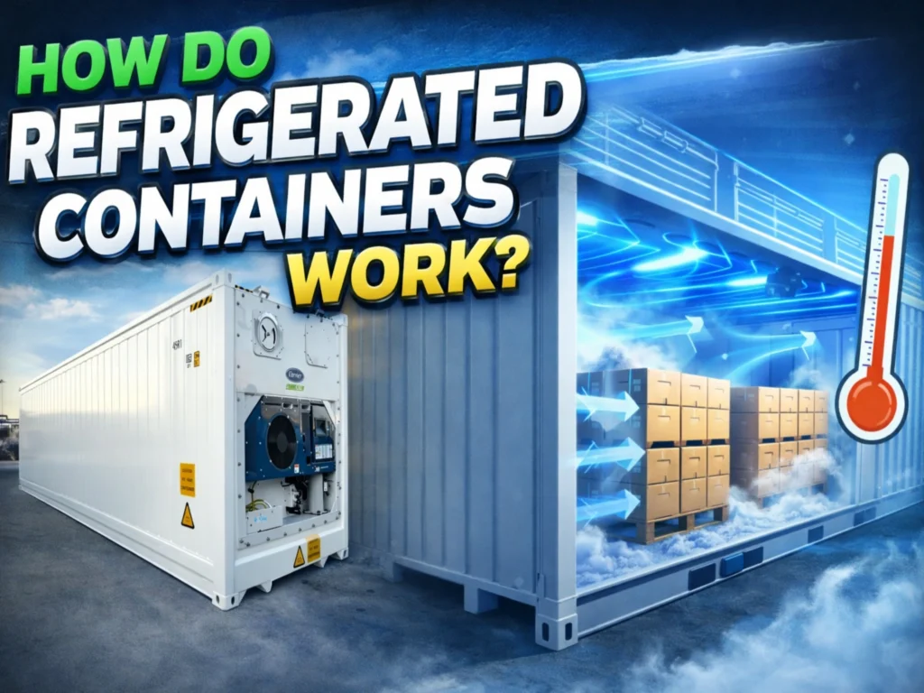 How refrigerated containers work showing airflow system, cooling unit, and temperature control inside a reefer shipping container