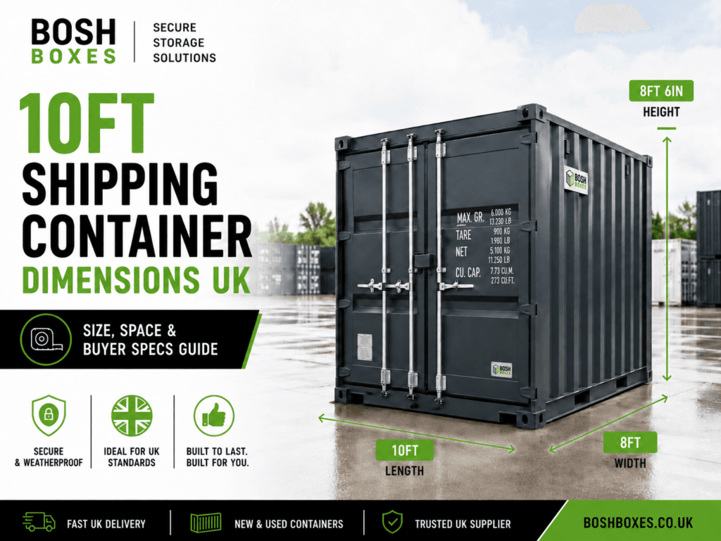 10ft shipping container dimensions UK