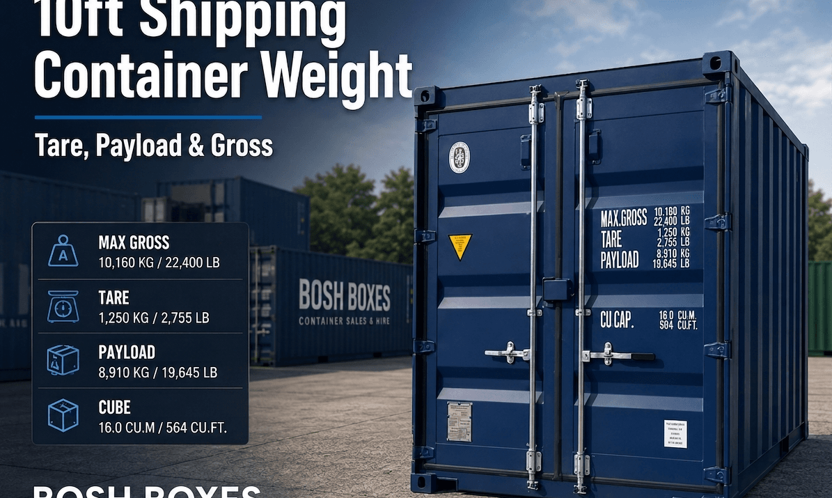 10ft Shipping Container Weight: Tare, Payload & Gross